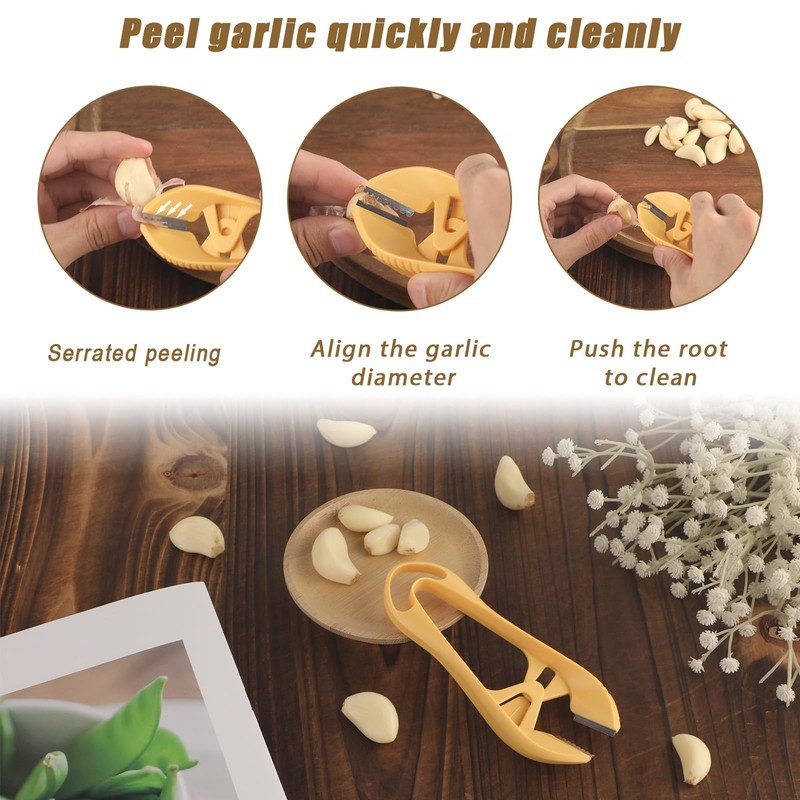 2pcs Garlic Peeler, 2025 New Garlic Tweezers with Hanging Hole