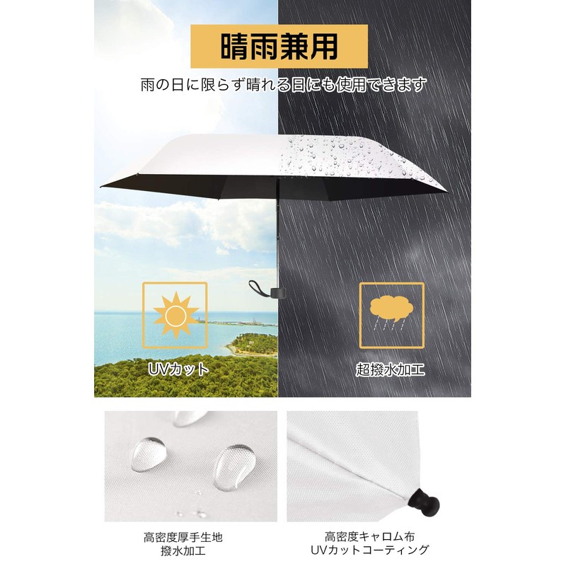 Parasol, Lightweight, 2025 Model, JIS Certified, Folding Umbrella, Compact, 100%