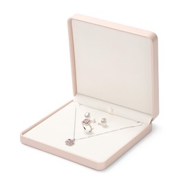 Papten Jewellery Box Jewellery Storage Jewellery Organiser Jewellery Display Jewellery Gift Box for Ring Earrings Necklaces (Pink)