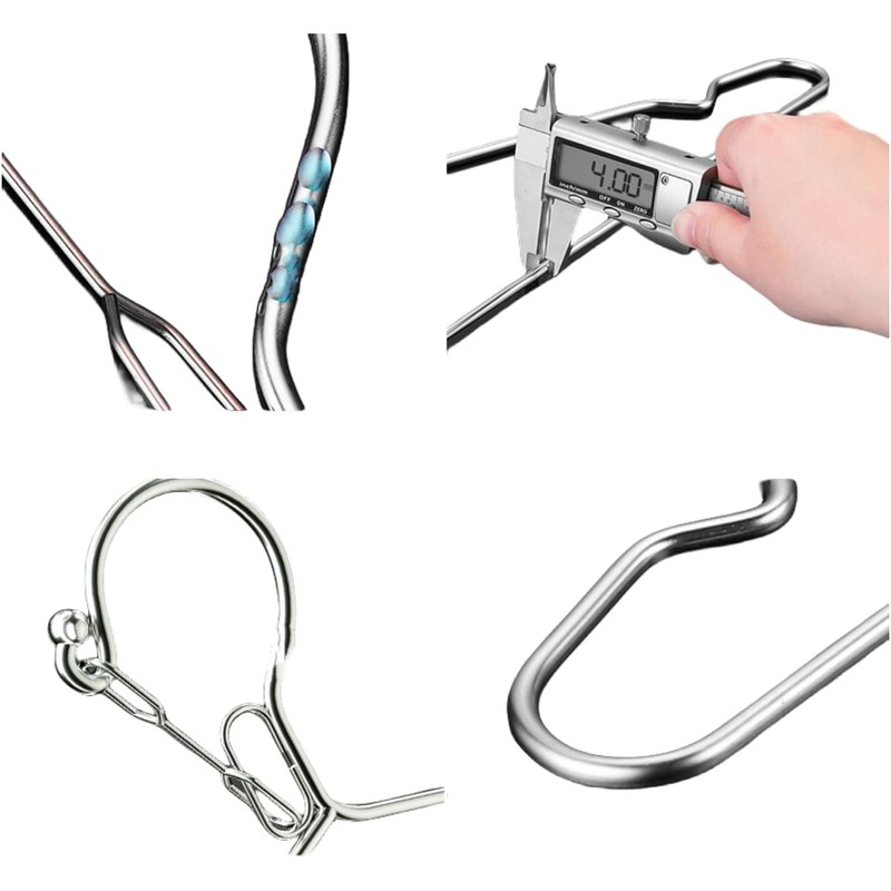 16.5” Wire Hanger 4mm Lockable Hangers 20Pack Stainless Steel Slim
