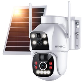 SV3C 4G LTE Cellular Security Camera Outdoor, Wireless Solar Powered Dual Lens PTZ Cameras with PIR Motion Detection, Auto Tracking, 2-Way Audio, Color Night Vision, Built-in SIM Card, No WiFi Needed