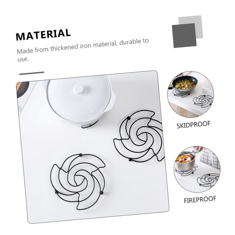 GRIRIW 2pcs Heat Resistant Pot Pad Stainless Steel Scalding Table