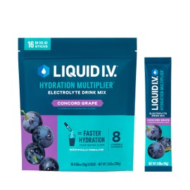 Liquid I.V.® Hydration Multiplier - Concord Grape | Electrolyte Powder Drink Mix | 1 Pack (16 Servings)