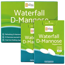 Waterfall D-Mannose Mints | D-Mannose & Peppermint Chewable Tablets | Easy to Suck, Chew or Swallow | Plastic-Free Packaging | 50 x 1000mg Mints / Tablets