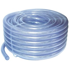32mm ID 3 Metre Length Clear Braided PVC Hose with Synthetic Reinforcement