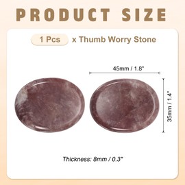 PATIKIL Thumb Worry Stone for Anxiety, Natural Oval Crystal Stone, Polished Gemstone Hand Carved Pocket Rock Anxiety Crystals for Women Stress Gifts Meditation, Drak Pink