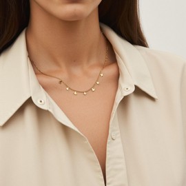 Vavily Butterfly Charm Necklace for Women 18K Gold Plated Stainless Steel Butterfly Pendant Necklace for Women Trendy Jewelry