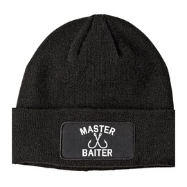 Kings Of NY Master Baiter Fishing Hook Winter Knit Adult Beanie Hat Black