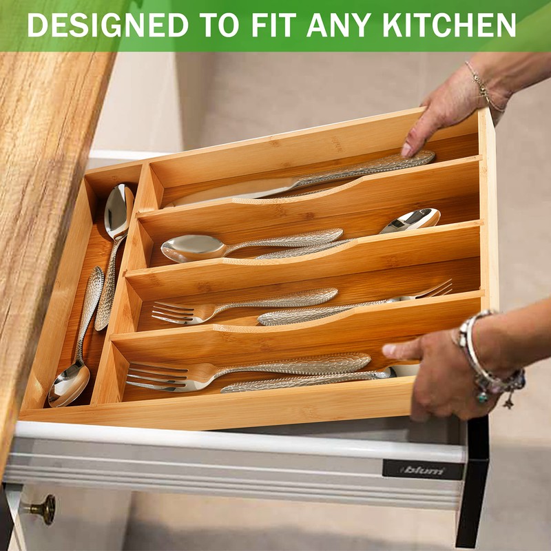 Greenual Silverware Organizer 10 In Utensil Organizer Silverware Tray for