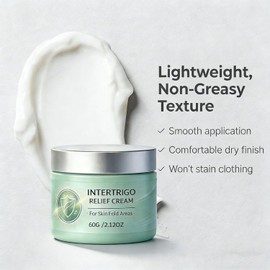 Crema para intertrigo en pliegues cutáneos y alivio de rozaduras Barrera ligera de humedad para protección contra la fricción Acabado seco no graso para debajo del pecho, vientre y muslos De larga duración para pliegues sensibles