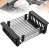 Extend Kitchen Sink Drain Basket,Stainless Steel Retractable Sink Rack,Over Sink