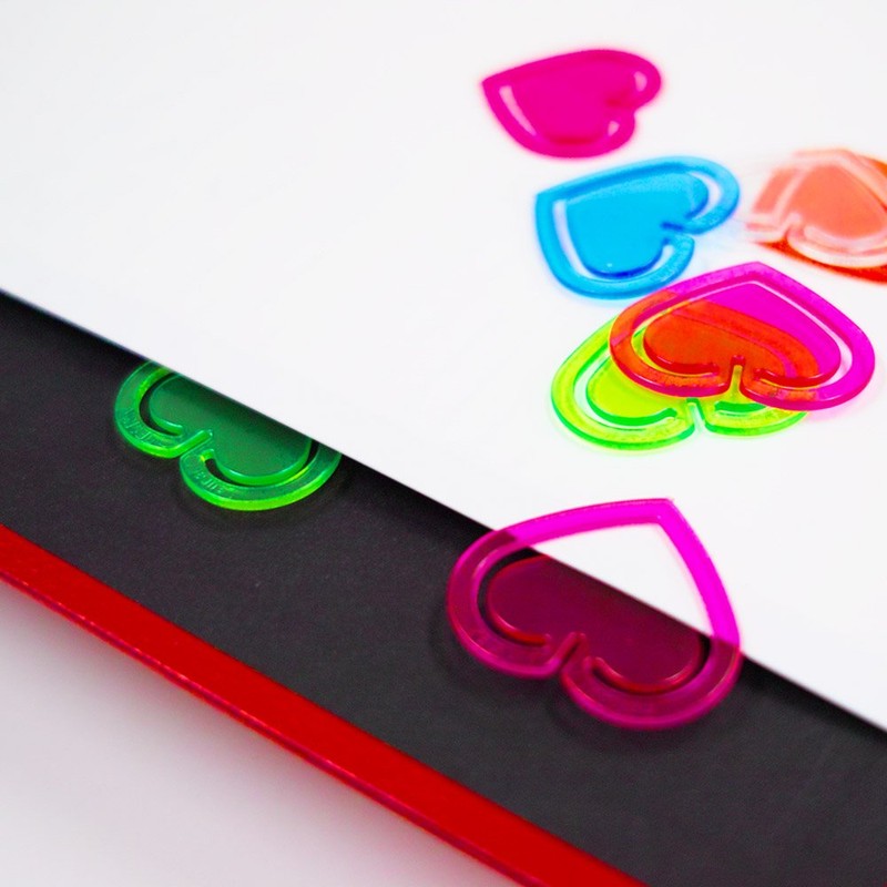 Laurel Plastic Heart Clips, A-LC08 x 2P, Pack of 10,