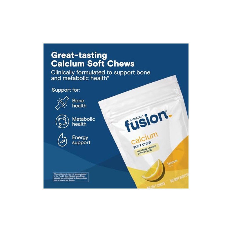 Bariatric Fusion Masticables Calcio Bariátrico Citrato Suplemento Vitamina Bariátrica Sug