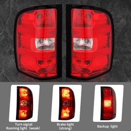 Tektend Tail Light Assembly Compatible with 2007-2013 Chevy Silverado 1500 2500HD 3500HD Pickup Truck Taillights Factory Style Rear Brake Lamps OE Replacement, Passenger Side