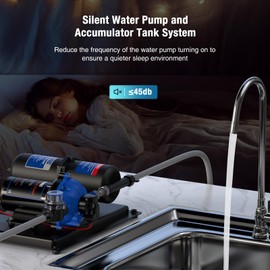 CrestWave RV Water Pump 12V DC 7GPM 70PSI and 1L 125PSI Pre-Pressurized Accumulator Tank, Quiet RV Water Pump and Accumulator Tank System for RV Camping, Boat, Kitchen, Bathroom