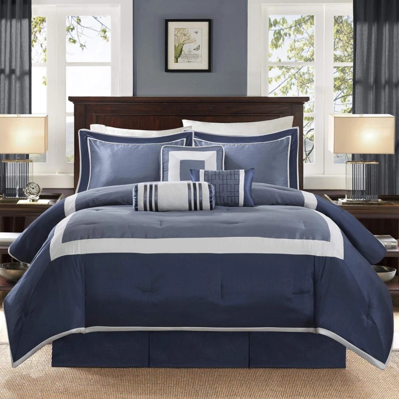 Madison Park 7 Pieces Comforter Set-Deluxe Hotel Collection Luxury Bedding