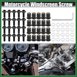 Motoforti 20pcs M5 5mm Motorcycle Windscreen Screw Fairing Bolt Screw Black Long-lasting