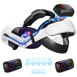 Dual Magnetic Battery Head Strap 20000mAh Compatible with Meta Quest 3/3S – Includes 2 Rechargeable Battery Packs for Charging and Extended Playtime – Adjustable Ergonomic Design Head Strap Accessories