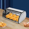 DYNAMI Stainless Steel Bread Box with Roll Up Lid, Large
