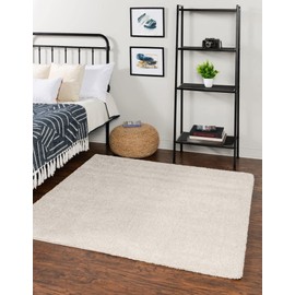 Unique Loom Solo Collection Area Rug - Calabasas (5' 3" Square, Ivory)