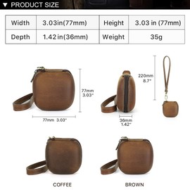 CONTACT'S FAMILY Protective Case for Beats Fit Pro, Genuine Leather Portable Earphones Case Compatible with Beats Fit Pro with Removable Wrist Strap(Brown)