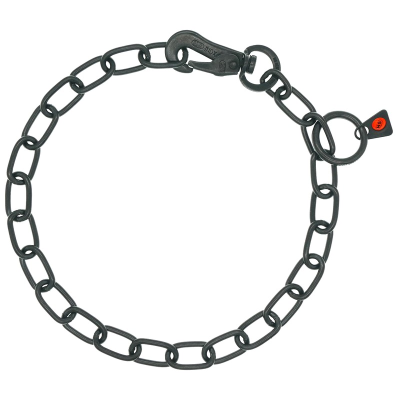 Herm Sprenger Black Stainless Steel Adjustable Fur Saver Dog Chain