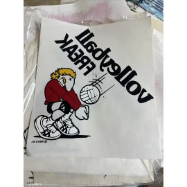 Vintage “ Volleyball Freak” Cartoon Graphic Iron On Heat Transfer T-shirt 1980’s