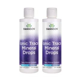 Swanson Concentrace Trace Mineral Drops 8oz-Complete Mineral Complex for Energy, Hydration, & Electrolyte Balance Over 72 High Absorption Ionic Minerals Such As Magnesium, Potassium, Calcium (2 Pack)