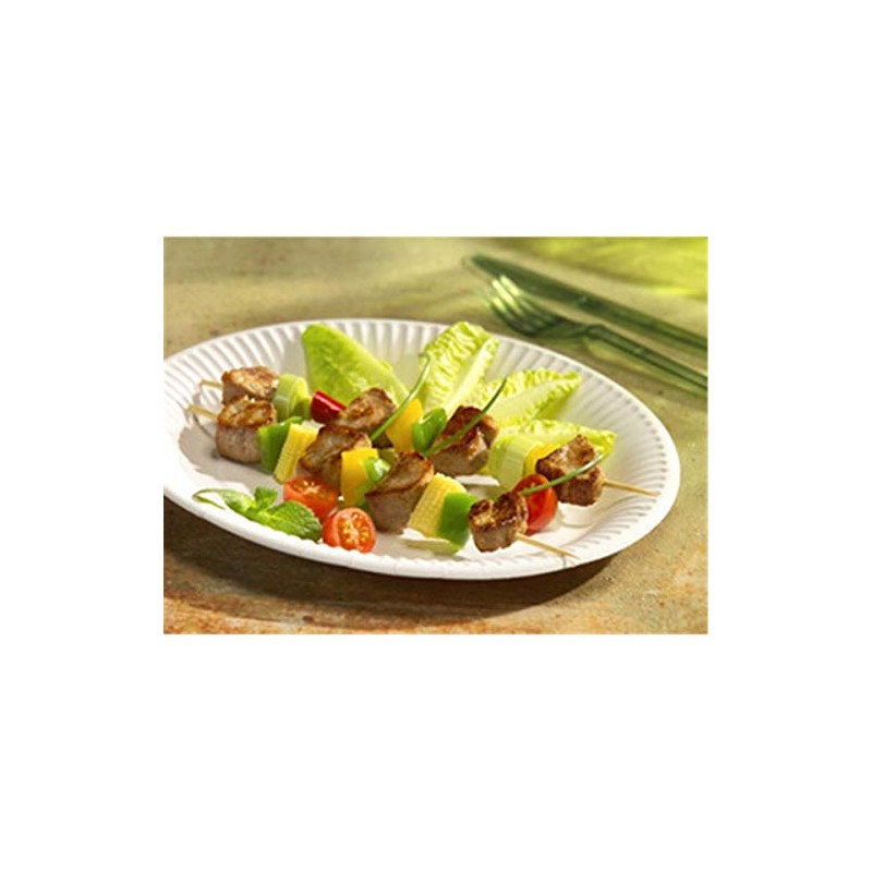 100 Plates Cardboard Pure Round 15 cm White