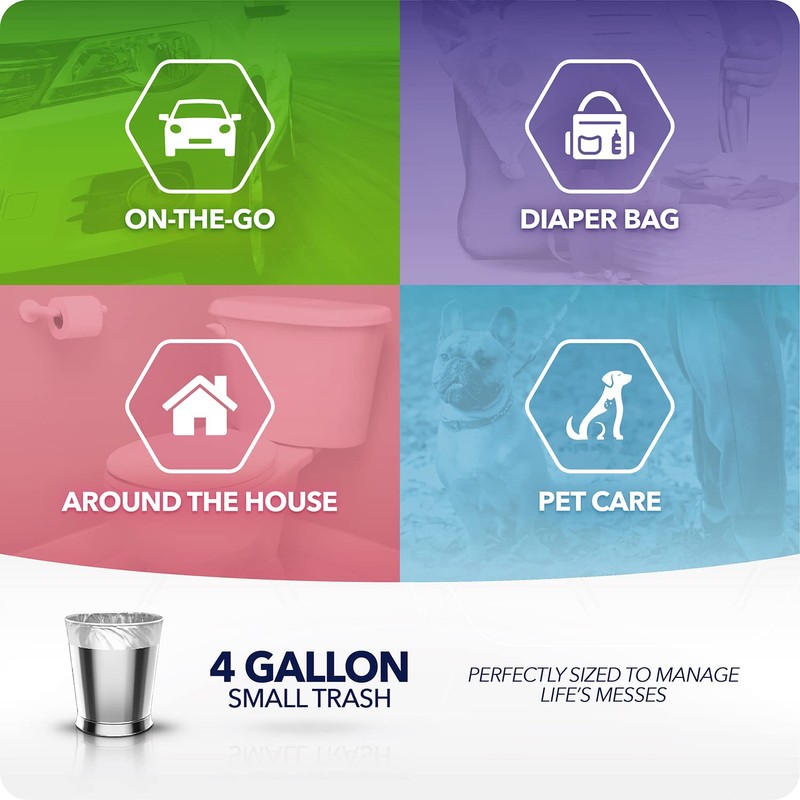 Color Scents Small Trash Bags - 4 Gallon, 60 Bags