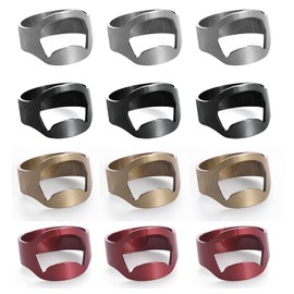 HomeSoGood 12Pcs Stainless Steel Bottle Openers Cool Finger Ring Beer Bottle Opener Bar Kitchen Tool