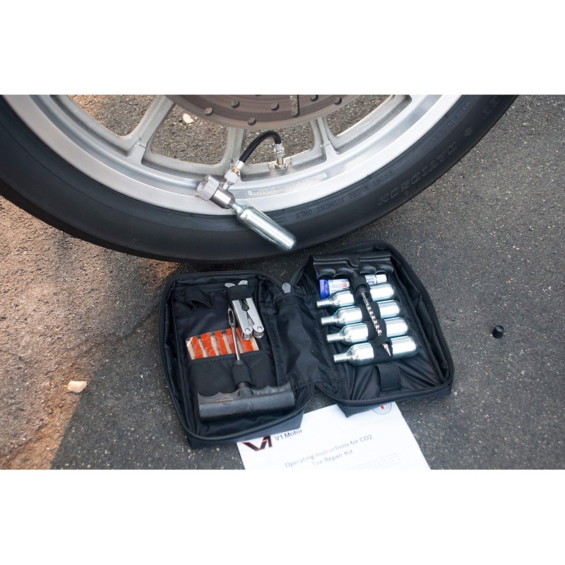 V1 Motor CO2 Motorcycle, ATV, UTV Flat Repair Kit Tubeless