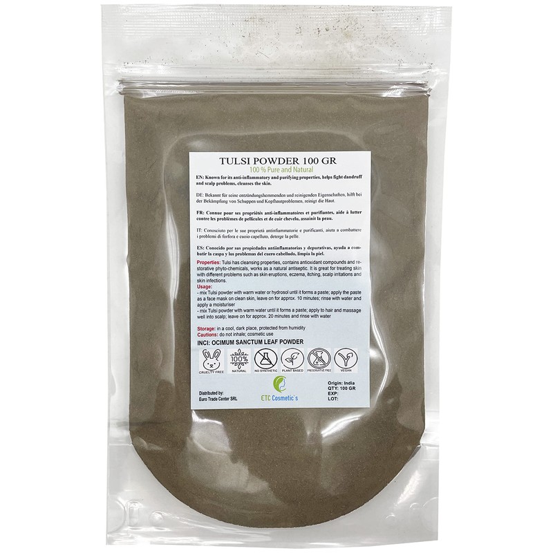Tulsi Leaf Powder (Holy Basic) - 100% Natural - for