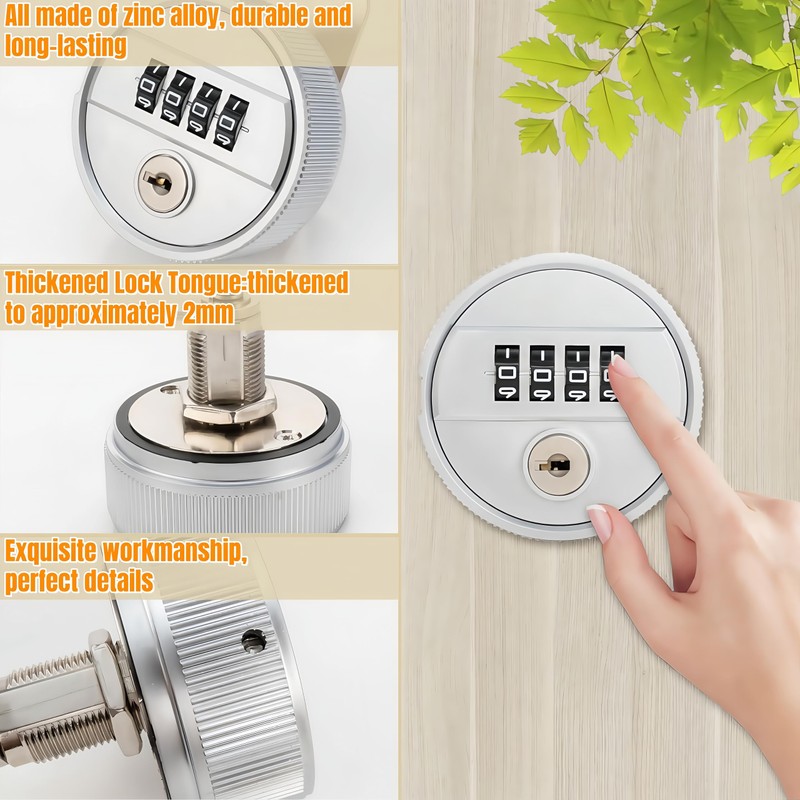 Large Combination Cabinet Cam Lock with Key,4-Dial Combi-cam Locks for