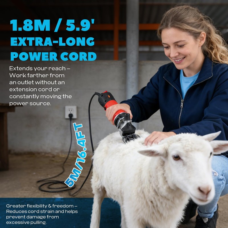 Luzrise Sheep Shear Electric 1000W 3700RPM for Goat, Cattle, Alpaca
