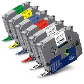 Labelwell Compatible with Brother P-touch tapes TZe-211 TZe-111 TZe-411 TZe-511 TZe-611 TZe-711 Label Tape 6 mm TZ Laminated Tape for Brother Ptouch H105 H107B 1000 H100LB E110 D210 D400 H100 0R D60 0