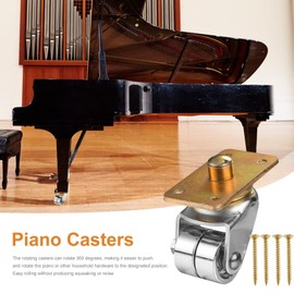 Piano Wheels Caster with Screws,Rust-Resistant Metal Furniture Caster - Safe Plate Casters Piano Accessories for Bookshelves Piano Frames Furniture