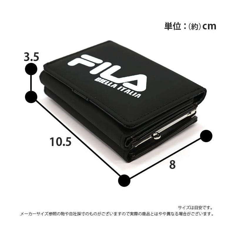 Fila FI-30522 Trifold Wallet, Dia-Print, Men's, Women's, multicolor (black /