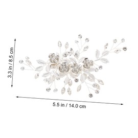 Baluue Bridal Hair Clip Floral Design Elegant Rhinestone Wedding Barrette for Women for Special Occasions and Comfortable Hair Grip Accessory