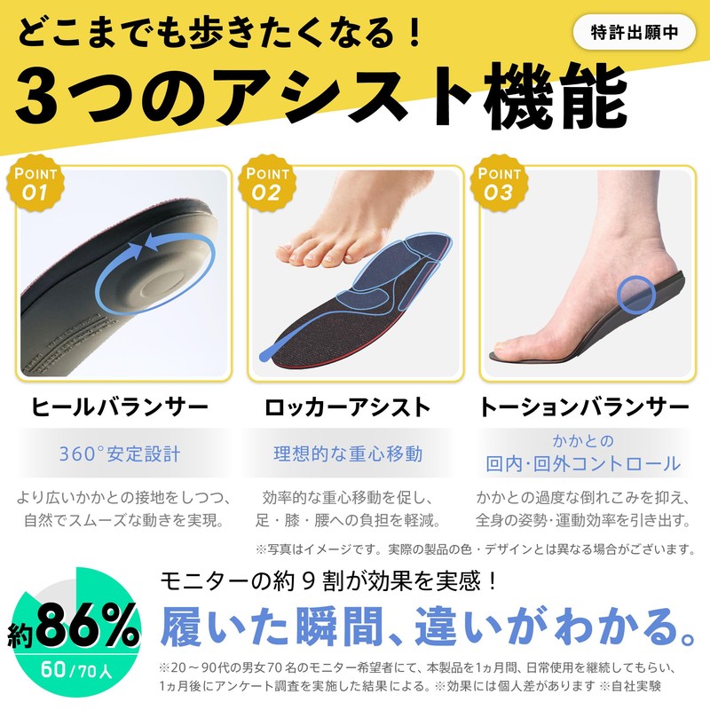 COCCACU (Skeletal Insole) Daily Care, Physical The Development, Reduces Stress