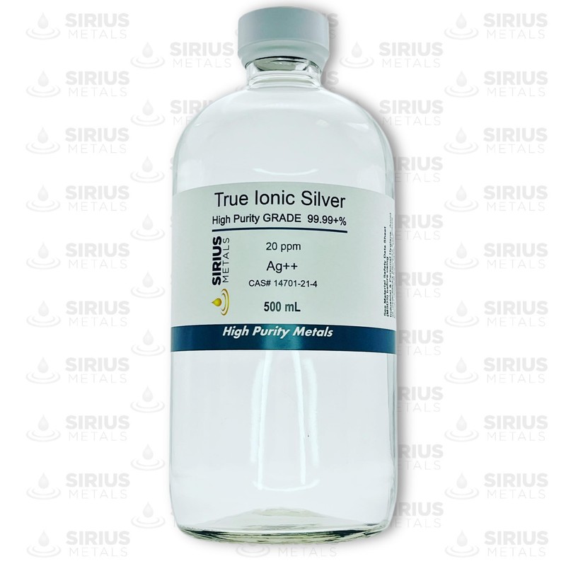 True Free Ionic Silver - 20 ppm: 500mL in Clear