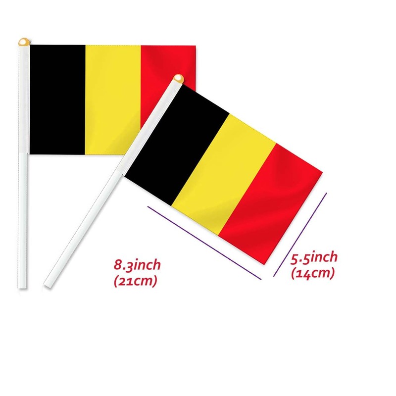 10 PCS Belgium Handheld Small Flag, Belgians Hand held Mini