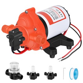 RV Capmer Fresh Water Pump 12V Quiet 3.5GPM 50PSI 12 Volt On Demand Sprayer Washdown Water Diaphragm Pump for Boat Trailer Marine Cabin Food Trucks