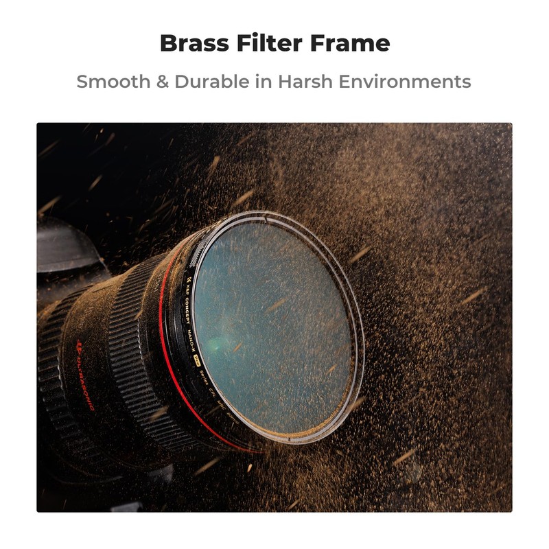 K&F Concept 82mm CPL Lens Filter with Copper Frame Circular