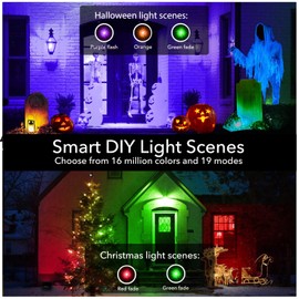 ILC LED Flood Light 30W Outdoor RGB Color Changing, Smart Floodlights RGBW 2700K Warm White & 16 Million Colors, 20 Modes, Grouping, Timing, IP66 Waterproof (2 Pack)