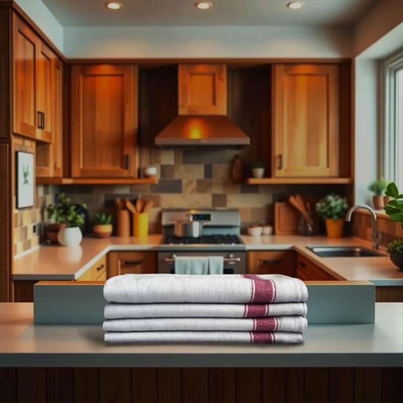 OPAL AND OAK HOME Herringbone Kitchen Towel Set of 4