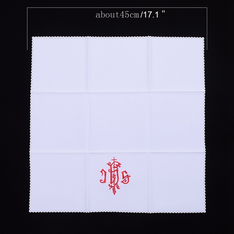 Blessume Church Altar Cover Square IHS Embroidery Cloth Corporal