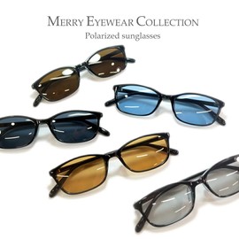 MERRY PLEASURE TY2901 Sunglasses Oval Type Men's Women's Asian Fit UV Protection, Black x Lt.SMOKE (Polarized Lenses)