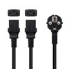 NANOCABLE 10.22.0100 - Splitter Power Cable, 1 Sckuko CEE7 Male