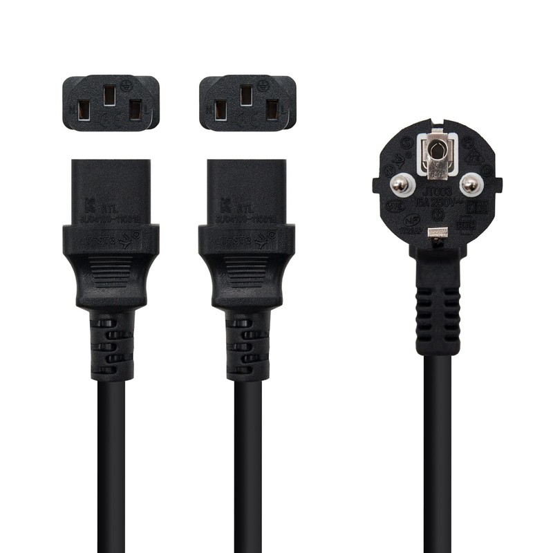 NANOCABLE 10.22.0100 - Splitter Power Cable, 1 Sckuko CEE7 Male